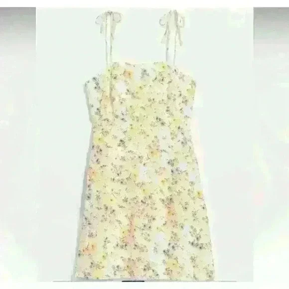 Old Navy Fit & Flare Tie-Strap Linen-Blend Mini Dress Size Large NWT - Picture 3 of 13